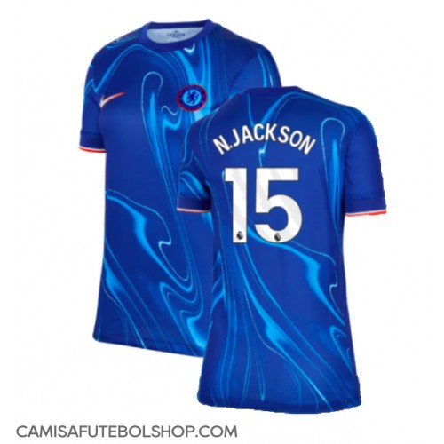 Camisa de time de futebol Chelsea Nicolas Jackson #15 Replicas 1º Equipamento Feminina 2024-25 Manga Curta